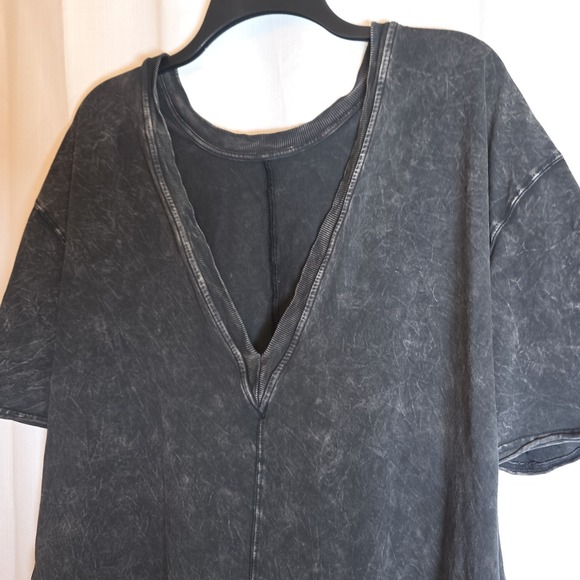 Free People FP Movement Romper Size Small Hot Shot Tee Washed Black Oversized - Picture 7 of 13